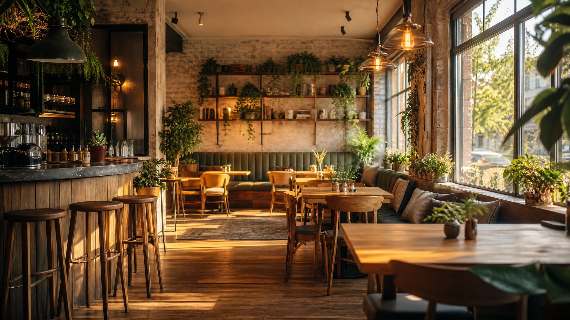 The warm, welcoming interior of a local business where customers leave reviews